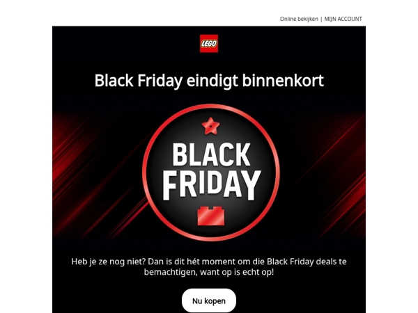 Black Friday eindigt binnenkort, LEGO® fan