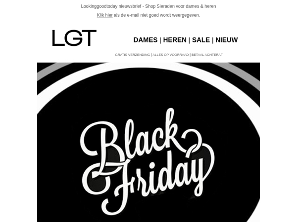 20% Korting op alles! - Black Friday Nieuwsbrief Korting