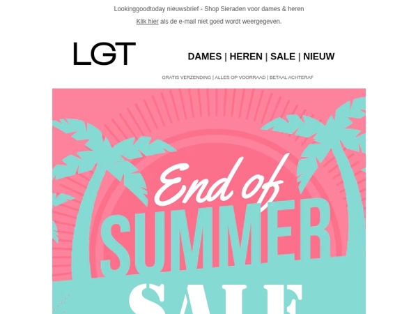 20% Korting op het hele assortiment! - End of summer sale