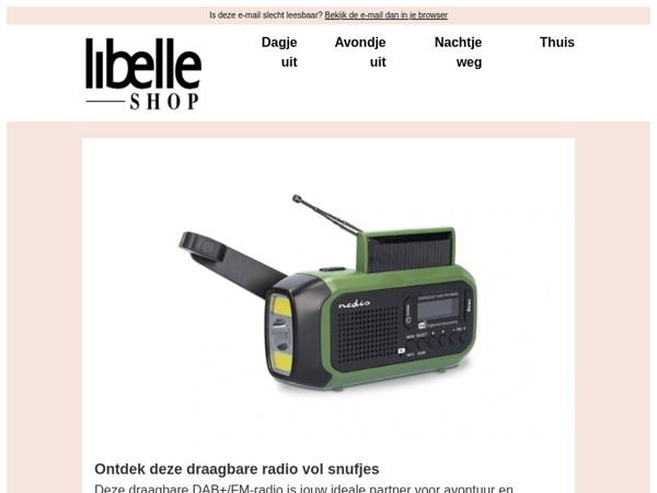 Unieke draagbare radio vol handige snufjes