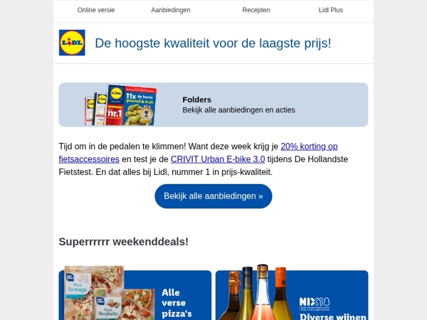 20% korting op fietsaccessoires