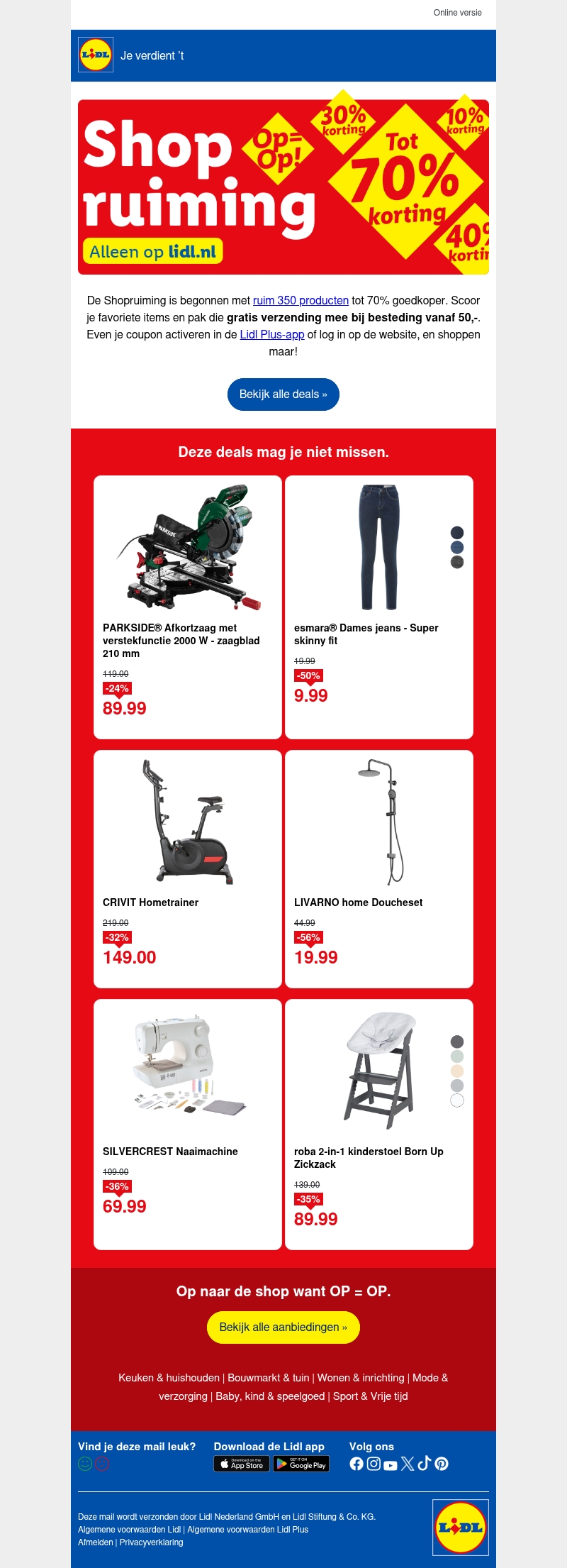 Shopruiming: tot 70% korting in de webshop Shopruiming: tot 70% korting in de webshop