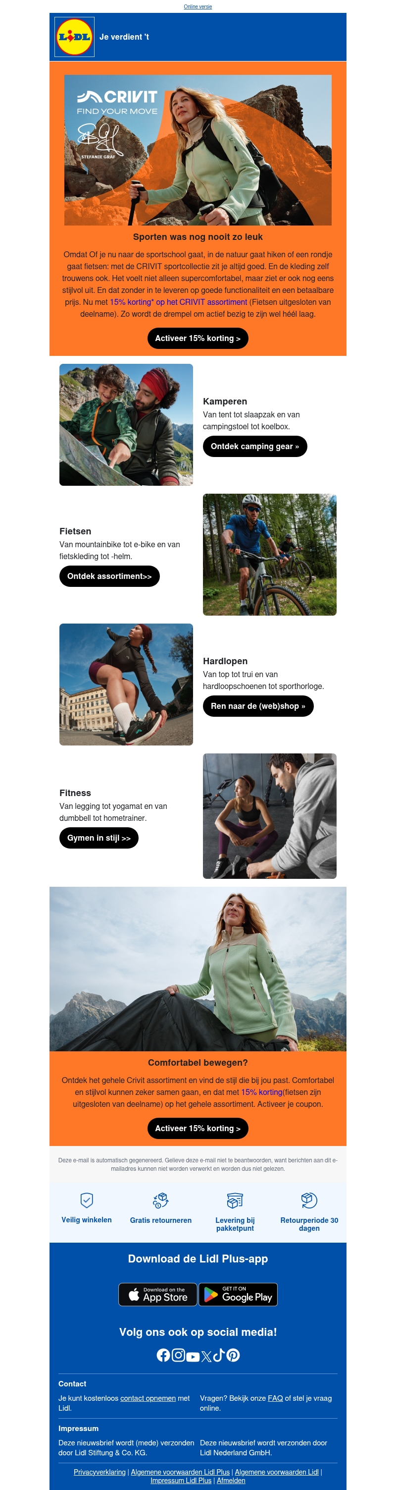 Sporten wordt een eitje met CRIVIT Sporten wordt een eitje met CRIVIT