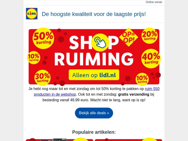 Laatste kans: Shopruiming tot 50% korting