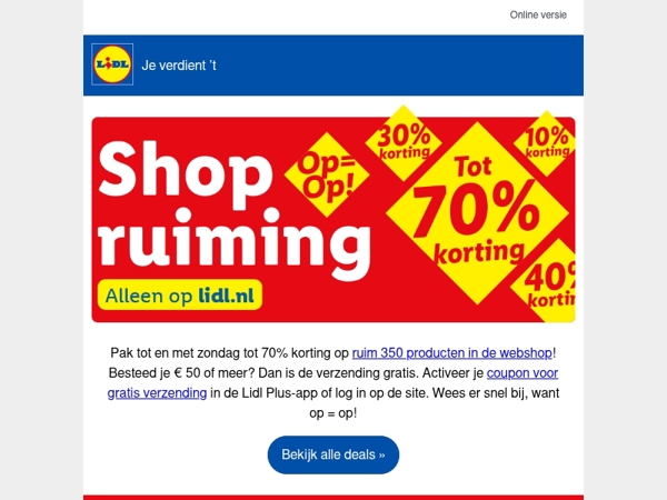 Laatste kans: tot -70% in de webshop