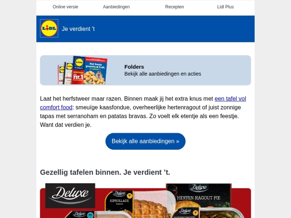 Herfst buiten, comfort food binnen. Je verdient ‘t.