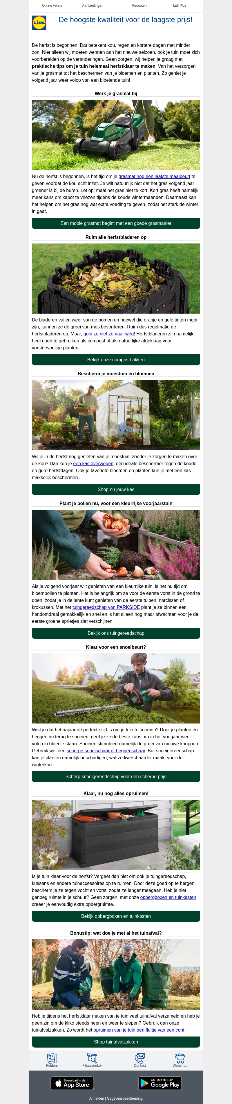 Jouw tuin herfstklaar maken? Jouw tuin herfstklaar maken?