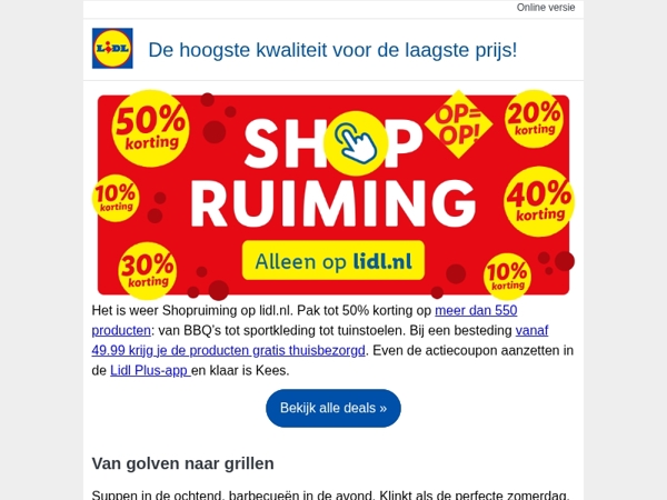 Shopruiming: tot 50% korting in de webshop