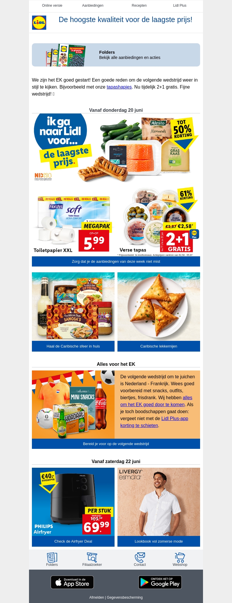 Tapashapjes voor tijdens de wedstrijd: 2+1 gratis Tapashapjes voor tijdens de wedstrijd: 2+1 gratis