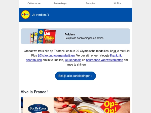 20 medailles = 20% korting op mandarijnen 🍊