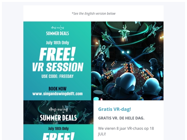 Zomerdeals! Gratis VR-dag, 25% korting en meer! ☀️