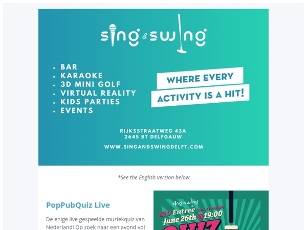 Het laatste nieuws van Sing&Swing in Juni ☀️