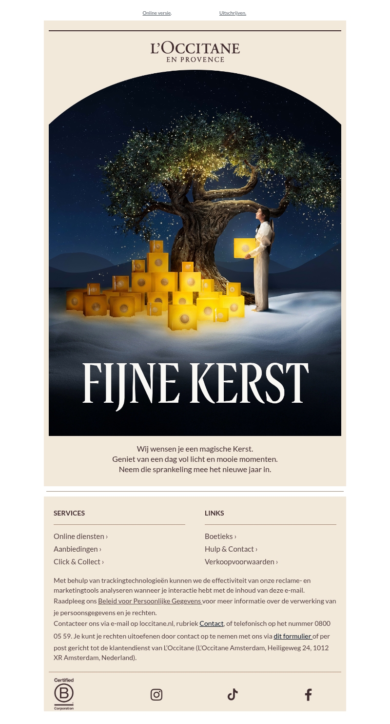 L'Occitane wenst je fijne feesten L'Occitane wenst je fijne feesten