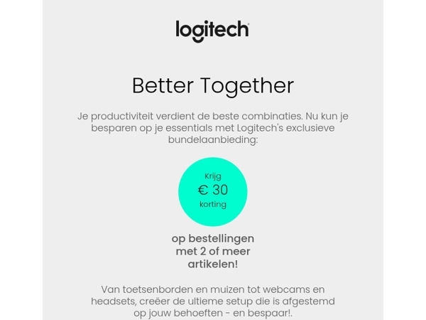Better Together: Bespaar met € 30 korting!