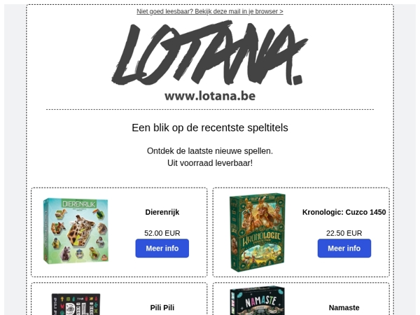 De laatste releases van spellen