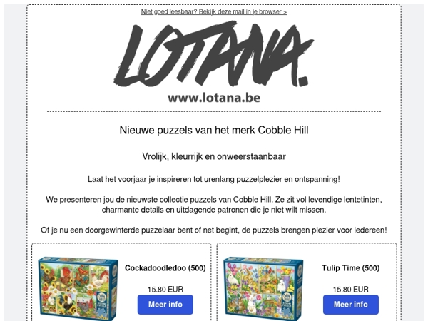 De nieuwe puzzels van Cobble Hill zijn toegekomen.