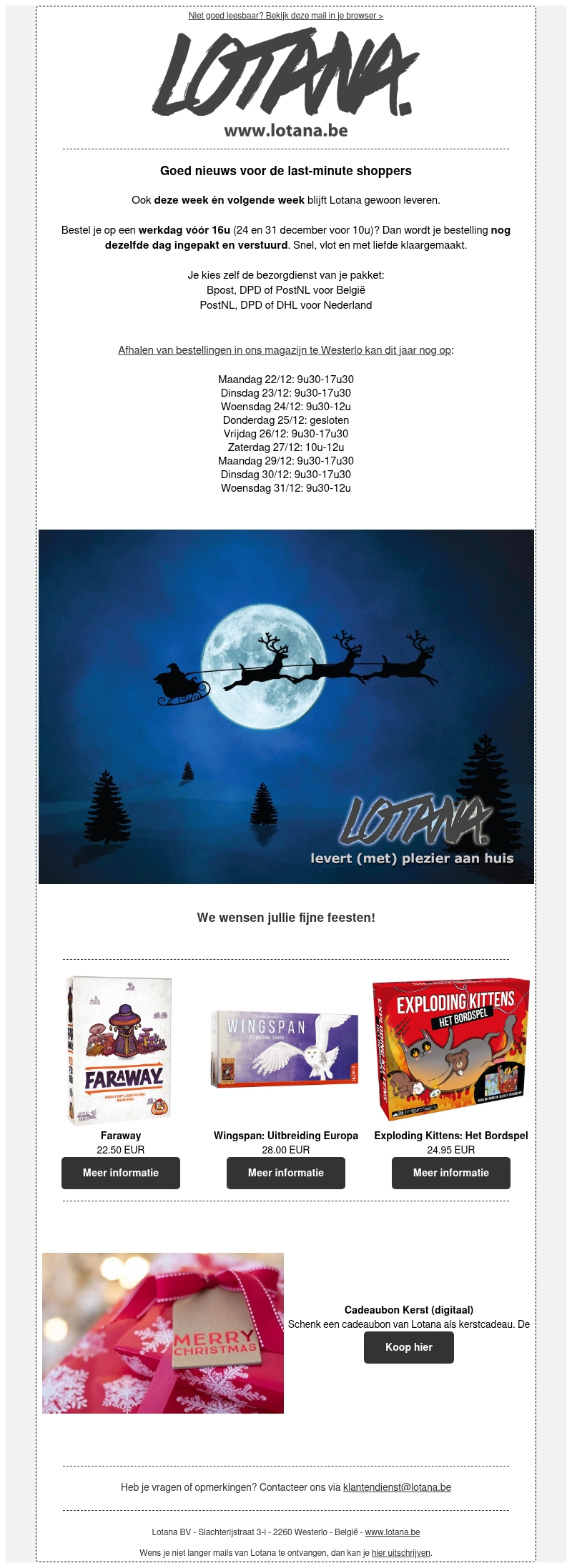 Nog laatste cadeaus nodig? Wij zijn er voor je! Nog laatste cadeaus nodig? Wij zijn er voor je!