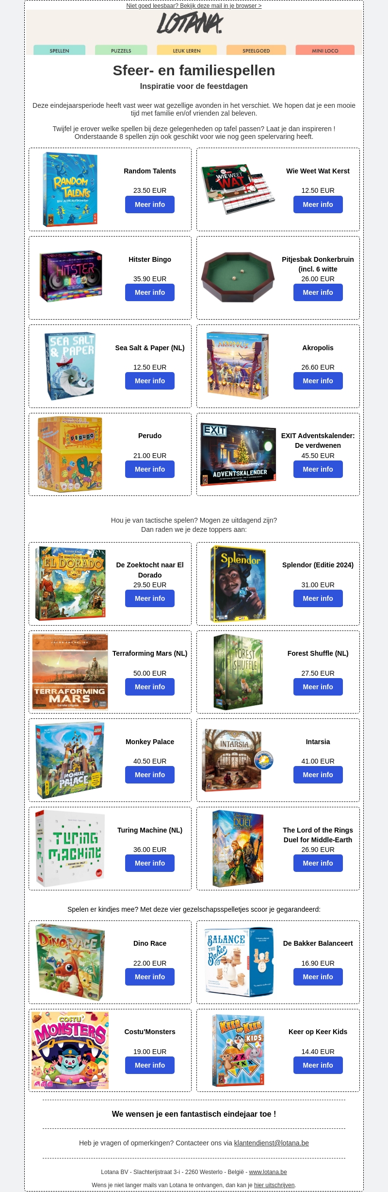 Sfeer- en familiespellen voor kerst Sfeer- en familiespellen voor kerst