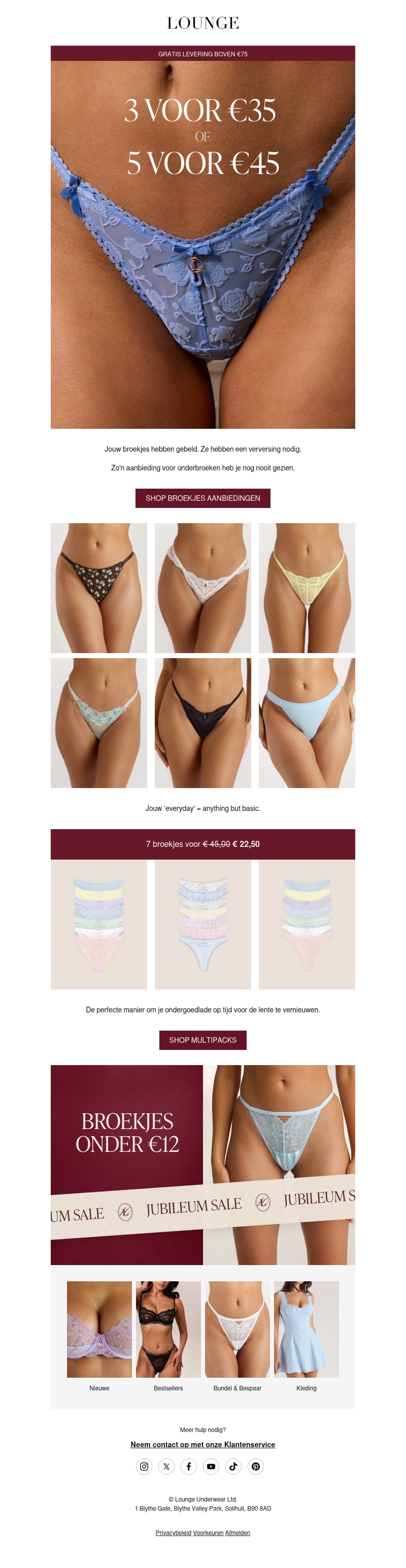 5 voor €45 op broekjes 5 voor €45 op broekjes