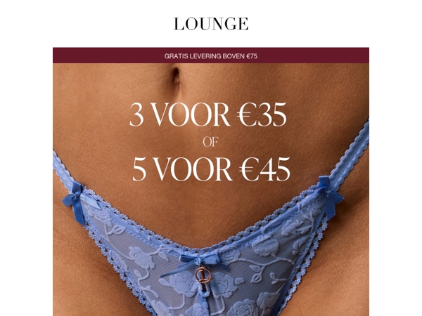 5 voor €45 op broekjes