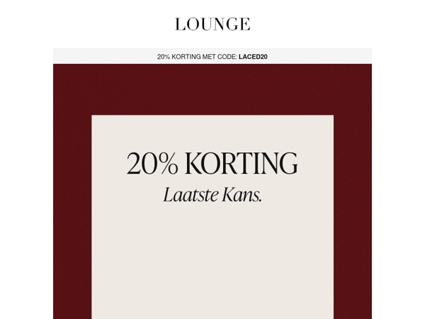 Haast je: -20% eindigt vanavond