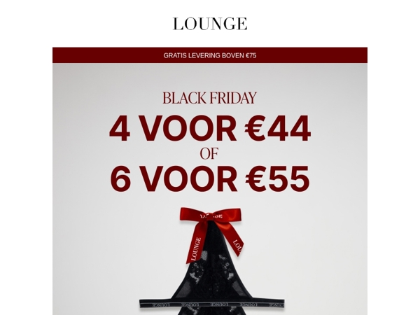 4 voor €44 of 6 voor €55