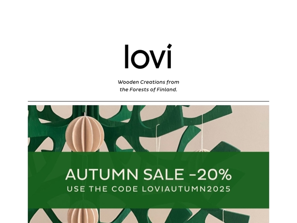 Autumn Sale –20% at Lovi Online Store!