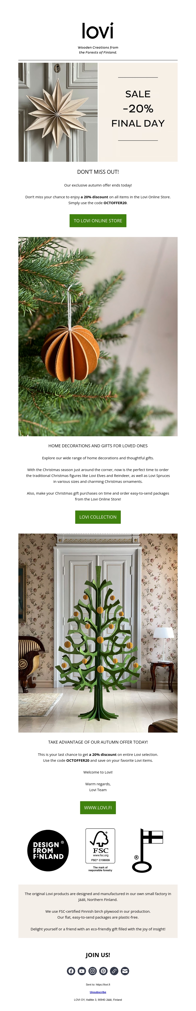 Last Chance! 20% Off Autumn Offer Ends Today! Last Chance! 20% Off Autumn Offer Ends Today!