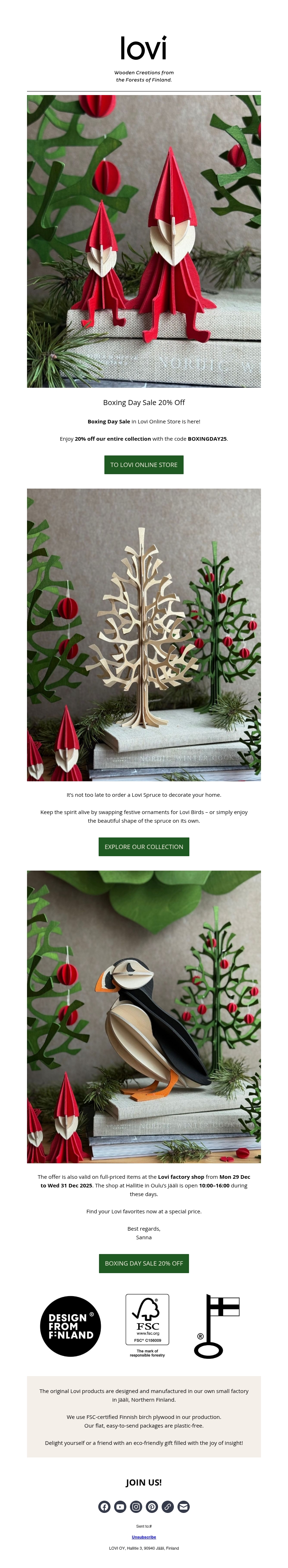 Boxing Day Sale 20% Off Starts Now at Lovi! Boxing Day Sale 20% Off Starts Now at Lovi!