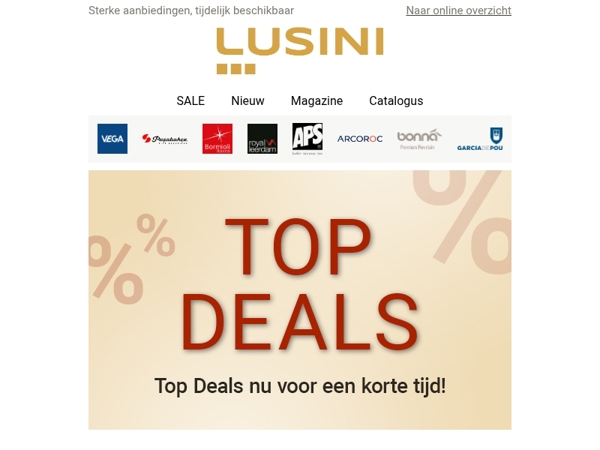 Topdeals – tot 25% korting!