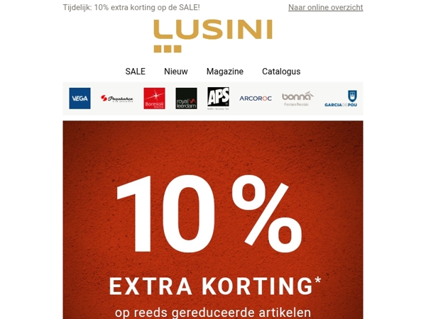 Extra 10% korting op de SALE - Maak uw herfst compleet