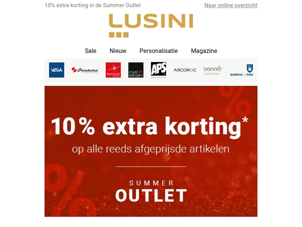 Pak nu 10% extra korting op alle SALE-items.