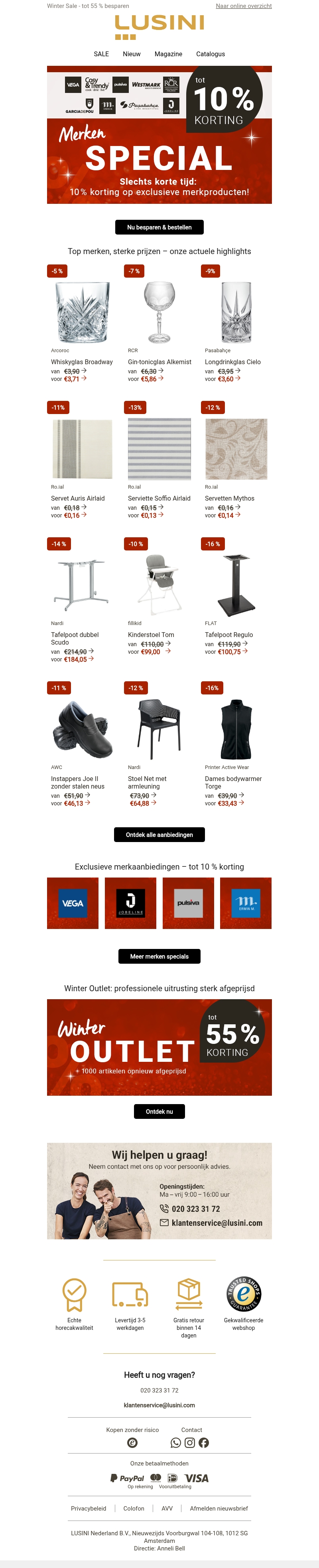 Tot 55 % besparen: Winter Sale voor horecaprofessionals Tot 55 % besparen: Winter Sale voor horecaprofessionals