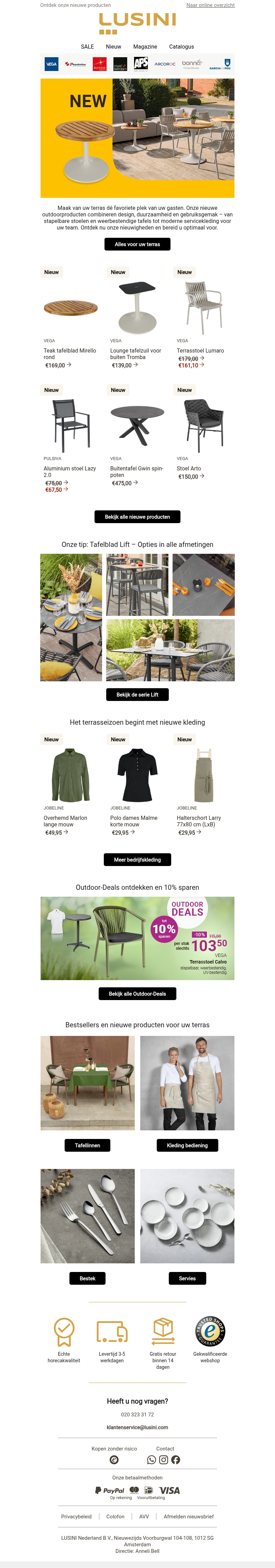 Nieuwe outdoor highlights voor de horeca ✨ met 10% korting! Nieuwe outdoor highlights voor de horeca ✨ met 10% korting!