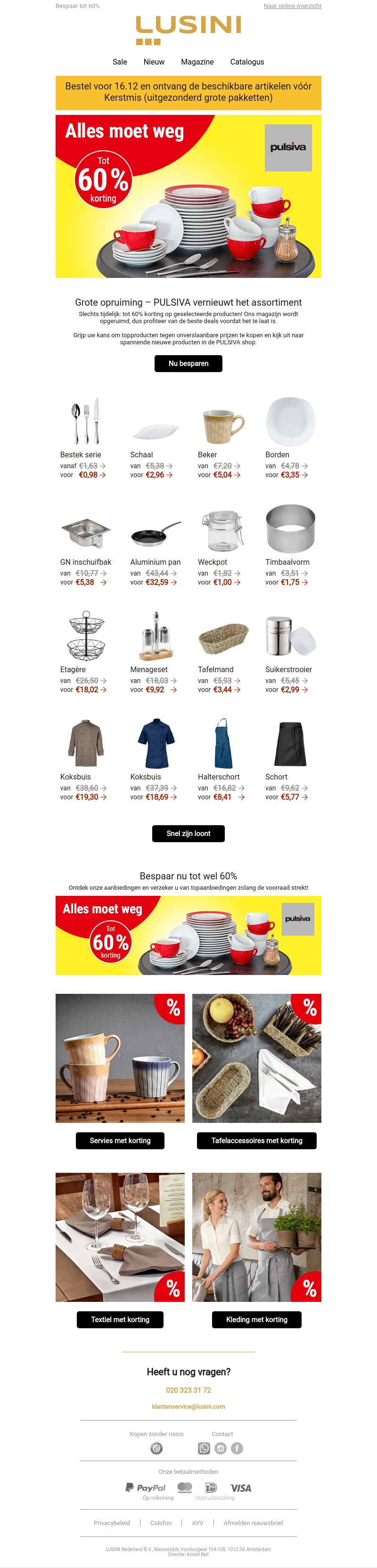 Bespaar tot 60% -> PULSIVA magazijnuitverkoop💥 Bespaar tot 60% -> PULSIVA magazijnuitverkoop💥