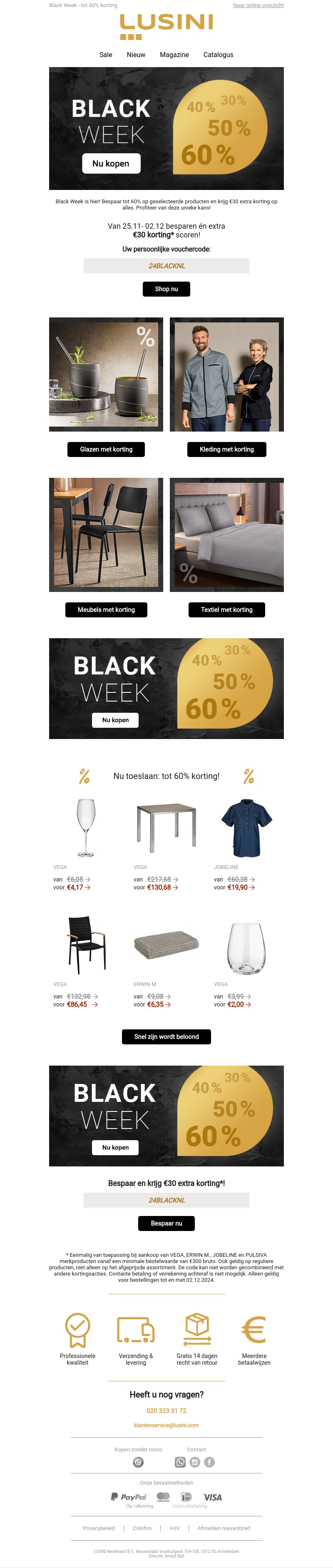 Black Week 🖤 Tot 60% korting + €30 extra korting! Black Week 🖤 Tot 60% korting + €30 extra korting!