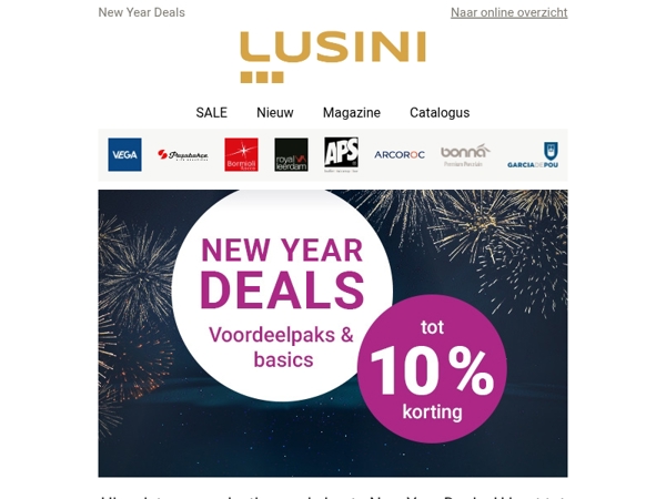 Bespaar tot 10% op onze beste New Year Deals!