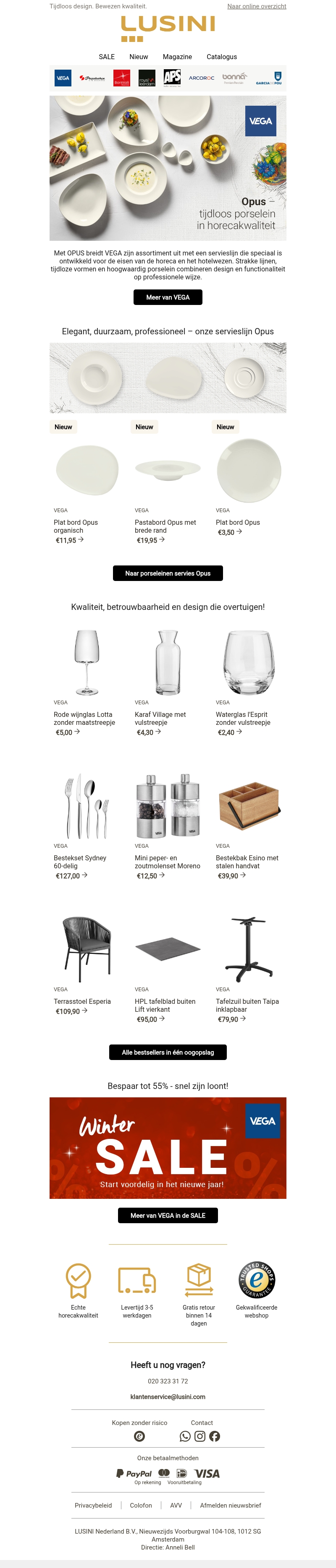 VEGA bestsellers: inspirerende tafelpresentatie voor stijlvolle horeca VEGA bestsellers: inspirerende tafelpresentatie voor stijlvolle horeca