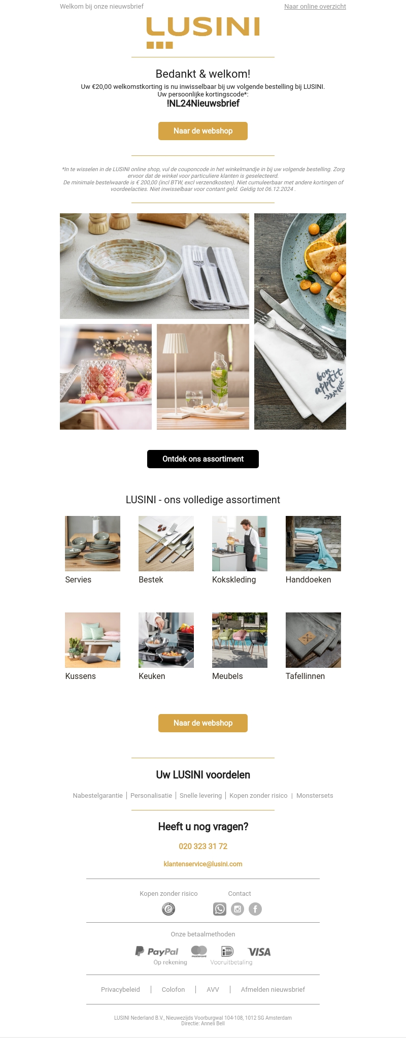 Uw €20,- voucher wacht op u! Uw €20,- voucher wacht op u!