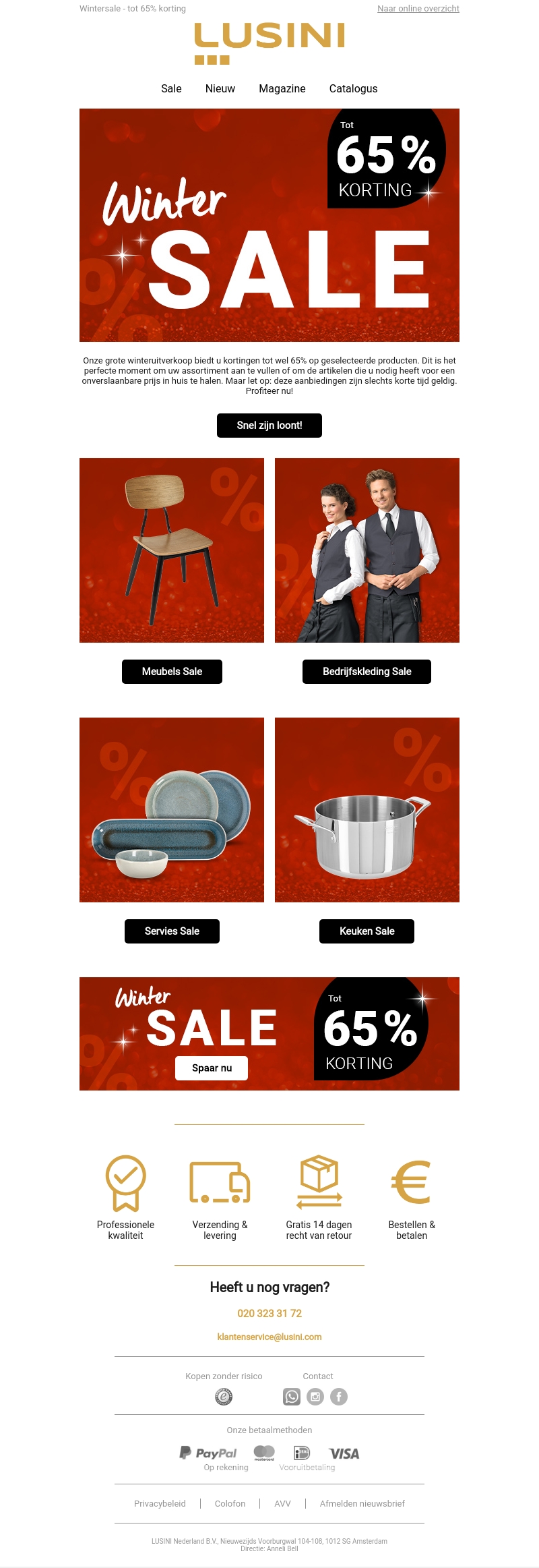 Wintersale: tot 65% korting - tijdelijk profiteren Wintersale: tot 65% korting - tijdelijk profiteren