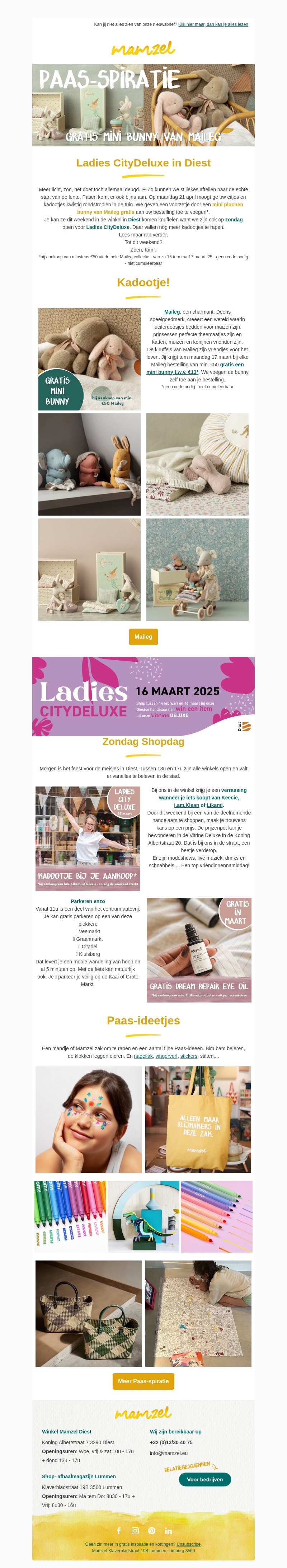 Paasideetjes, stickerpret en een gratis Bunny Plush van Maileg Paasideetjes, stickerpret en een gratis Bunny Plush van Maileg