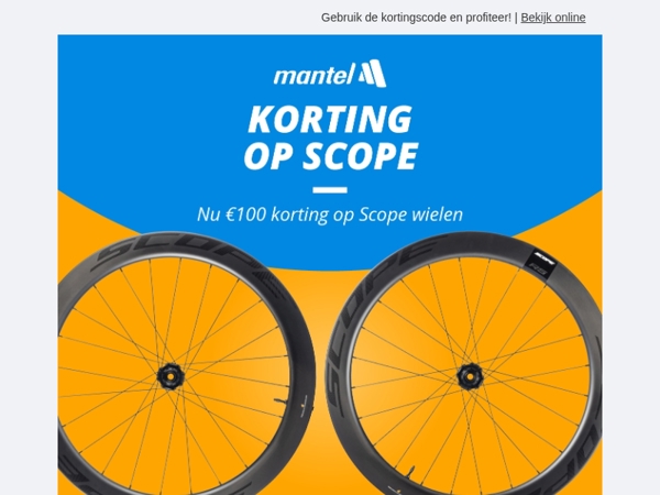 Nu €100 extra korting op Scope wielen in de Outlet! 🚲