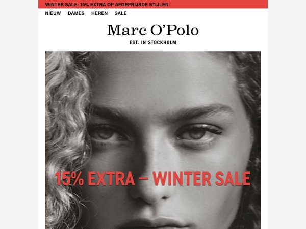 Winter Sale: 15% extra op afgeprijsde stijlen
