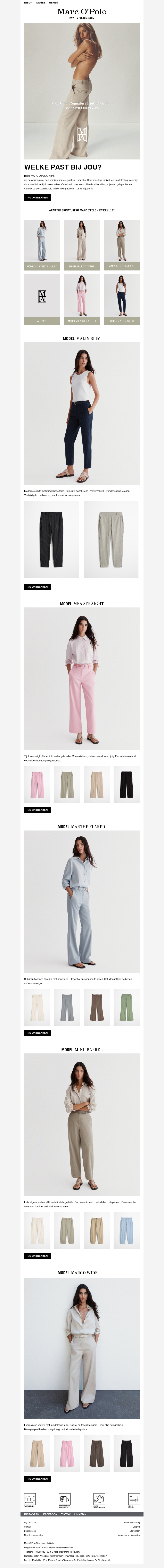 Marc O’Polo Signature Pants Collection Marc O’Polo Signature Pants Collection