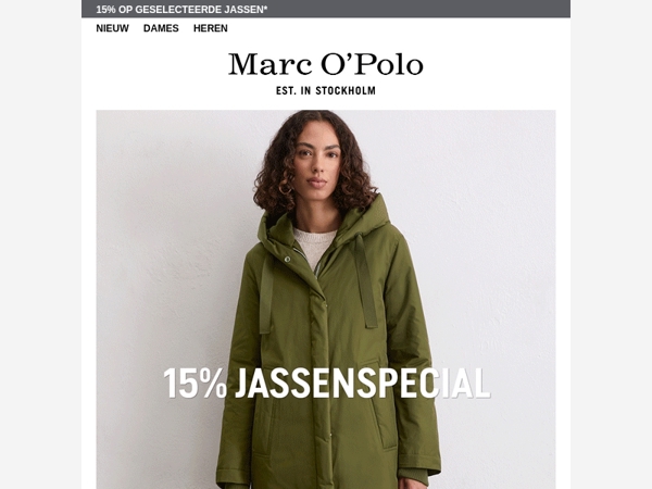 15% op geselecteerde jassen