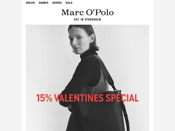 Valentijnsspecial: 15% korting op schoenen, tassen en accessoires