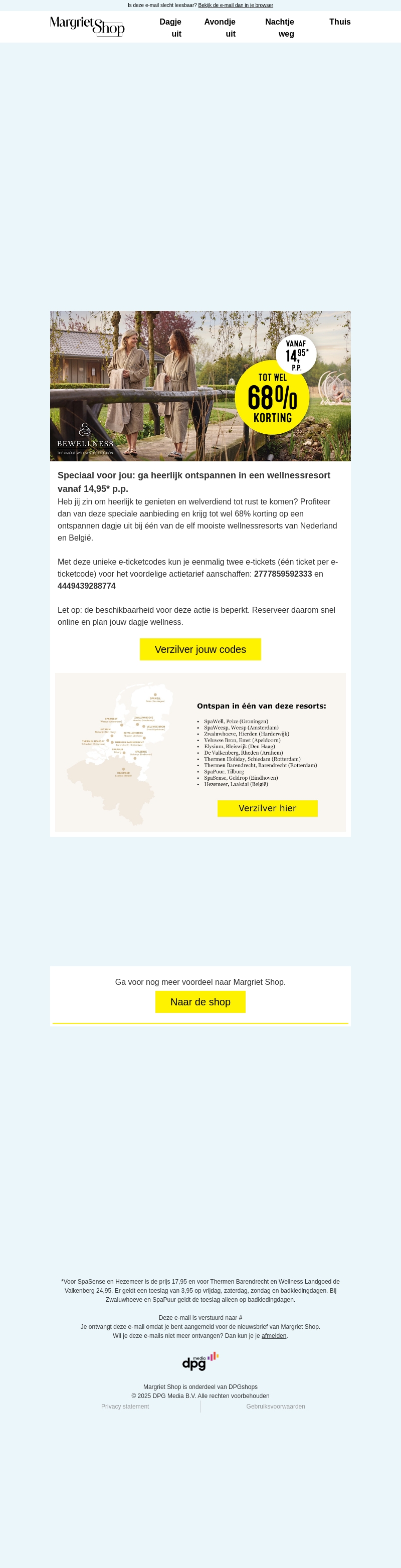 Tot wel 68% korting op een dagje wellness Tot wel 68% korting op een dagje wellness