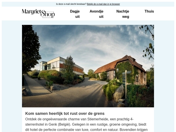 Kom samen heerlijk tot rust in een luxe hotel