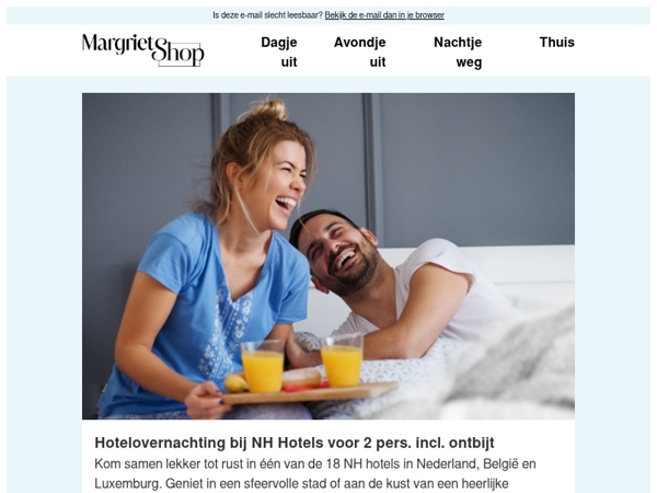 Kom samen lekker tot rust in een NH hotel