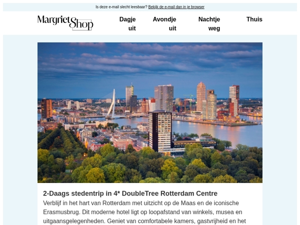 Geniet van uitzicht op de Maas en de iconische Erasmusbrug